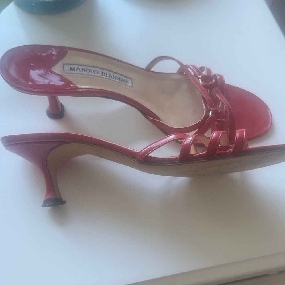 Manolo Blahnik Scarlet Strappy Heels